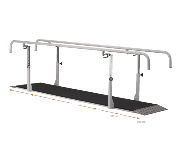 Parallele professionali con piattaforma e corrimano rotanti 'Pro II'